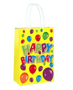 Happy Birthday Yellow Paper Loot Bag